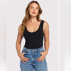 Nuuds Seamless Scoop Tank Bodysuit Black Size L